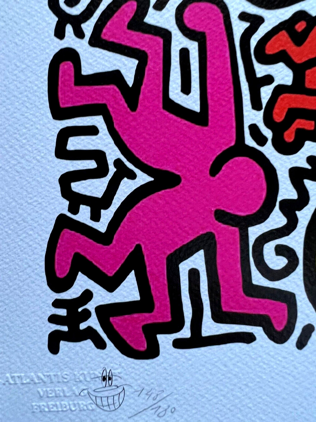 Keith Haring Lithograph Certified Coa "Pop Shop Tokyo" Signed Numbered By Hand