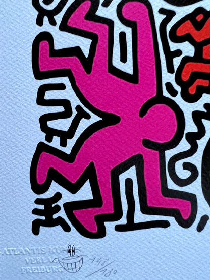 Keith Haring Lithograph Certified Coa "Pop Shop Tokyo" Signed Numbered By Hand