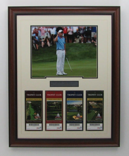 Rory Mcilroy 2011 Us Open 1St Major Win Unsigned Framed Ticket Collage 135053