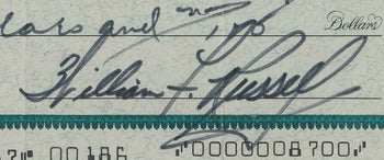 Bill Russell Hof Autographed/Signed 1974 Bank