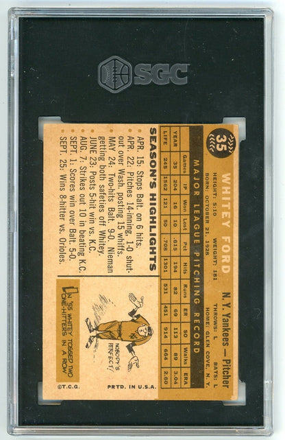Whitey Ford 1960 Topps Card #35 Sgc 4.5