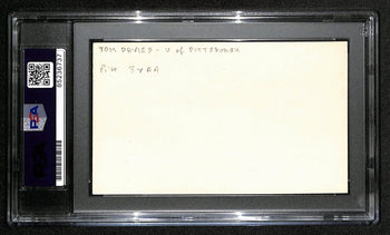 Tom Davies Cfb Hof Signed 3X5 Index Card Pitt
