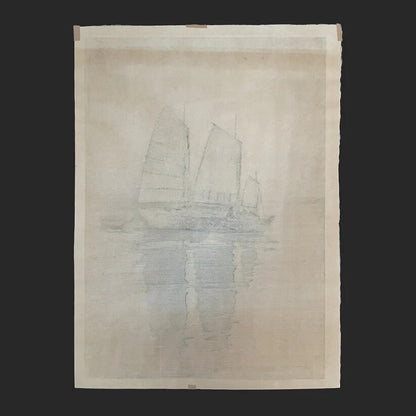 Setouchi sea ship ukiyo-e antique woodblock prints by hiroshi yoshida