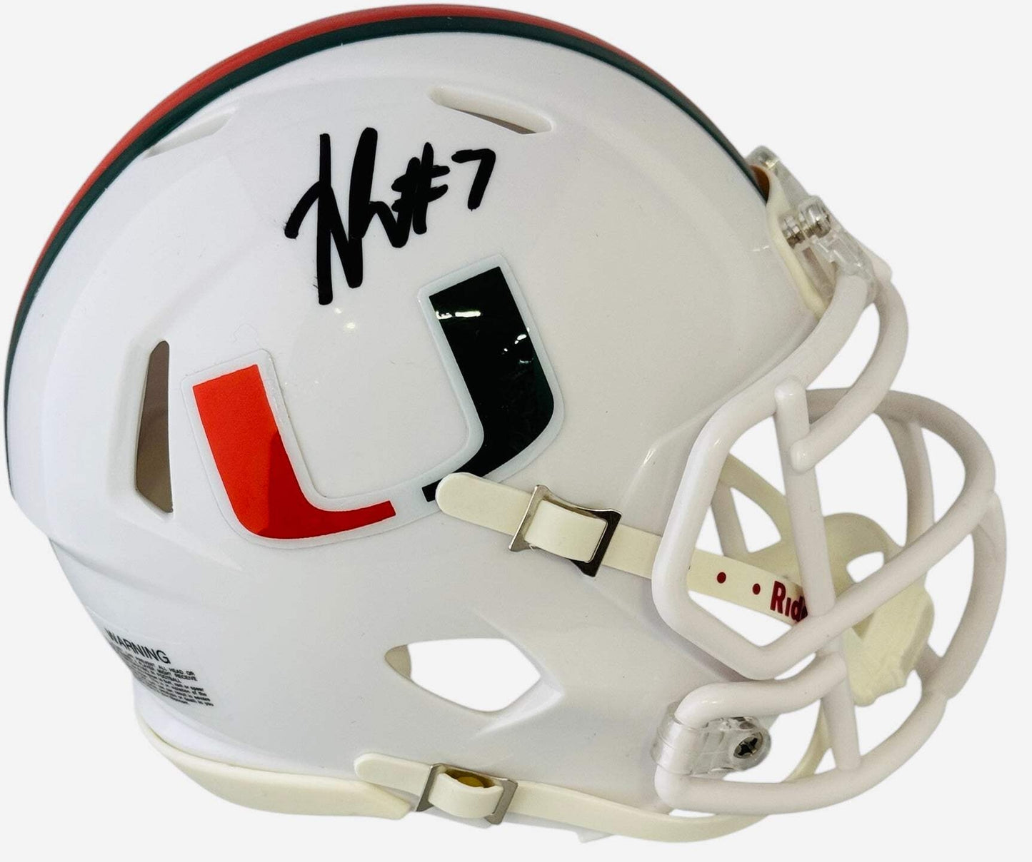 Xavier Restrepo Autographed Miami Hurricanes Speed Mini Helmet (Jsa)