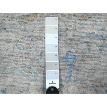 3'1"X19'10" Gainsboro Gray Angora Oushak Oversized Oriental Runner Rug