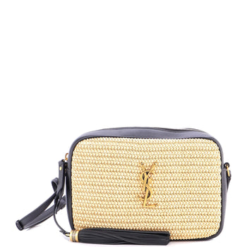 Saint Laurent Lou Camera Bag Woven Raffia Small
