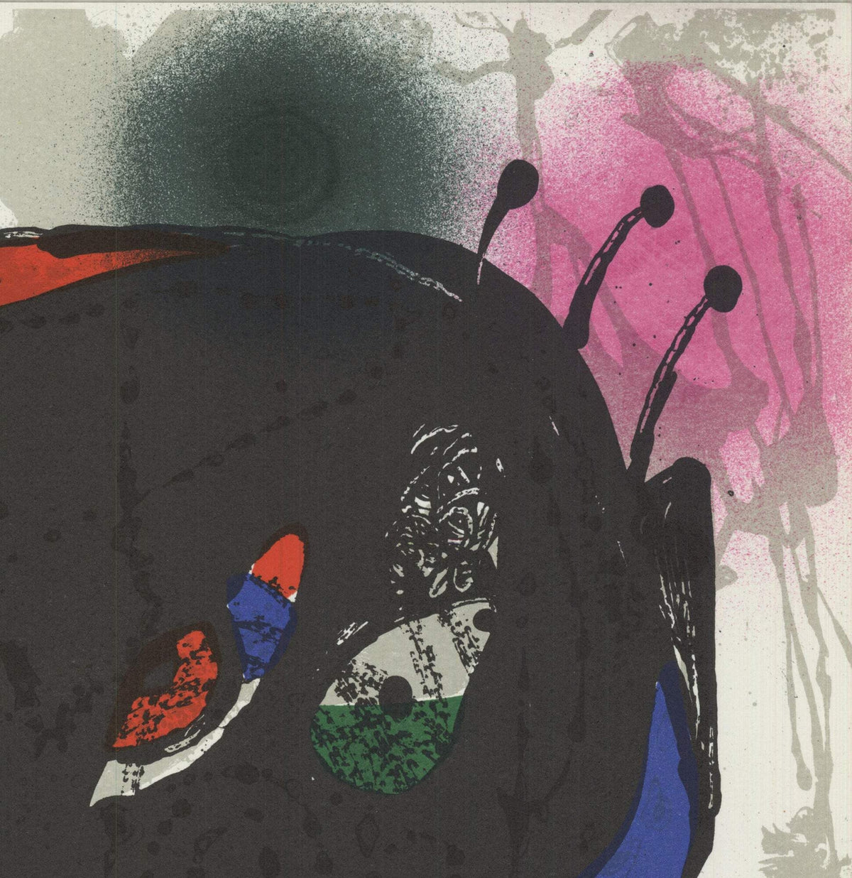 JOAN MIRO Litografia original III 13" x 9.75" Lithograph 1975 Surrealism Multico