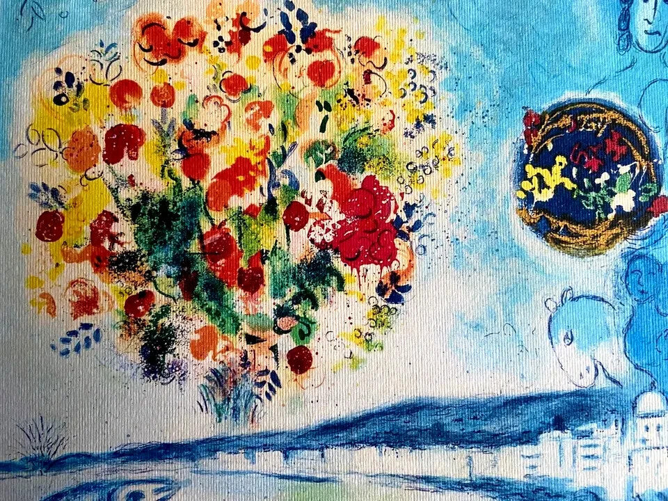Marc Chagall Lithograph (Coa Original Hand-Signed In Pen) Hand-Numbered Crayon