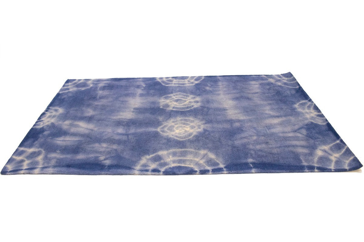 Purple-navy Tie-Dye Design 5X8 Hand-Tufted Modern Rug Contemporary Kids Carpet