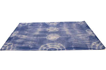 Purple-navy Tie-Dye Design 5X8 Hand-Tufted Modern Rug Contemporary Kids Carpet