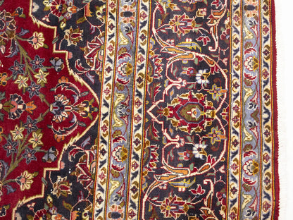 Semi-Antique Red Traditional Floral Handmade