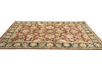 Handmade 6X9 Agra Jaipur Floral Oriental Rug Thick Pile Home Decor Carpet