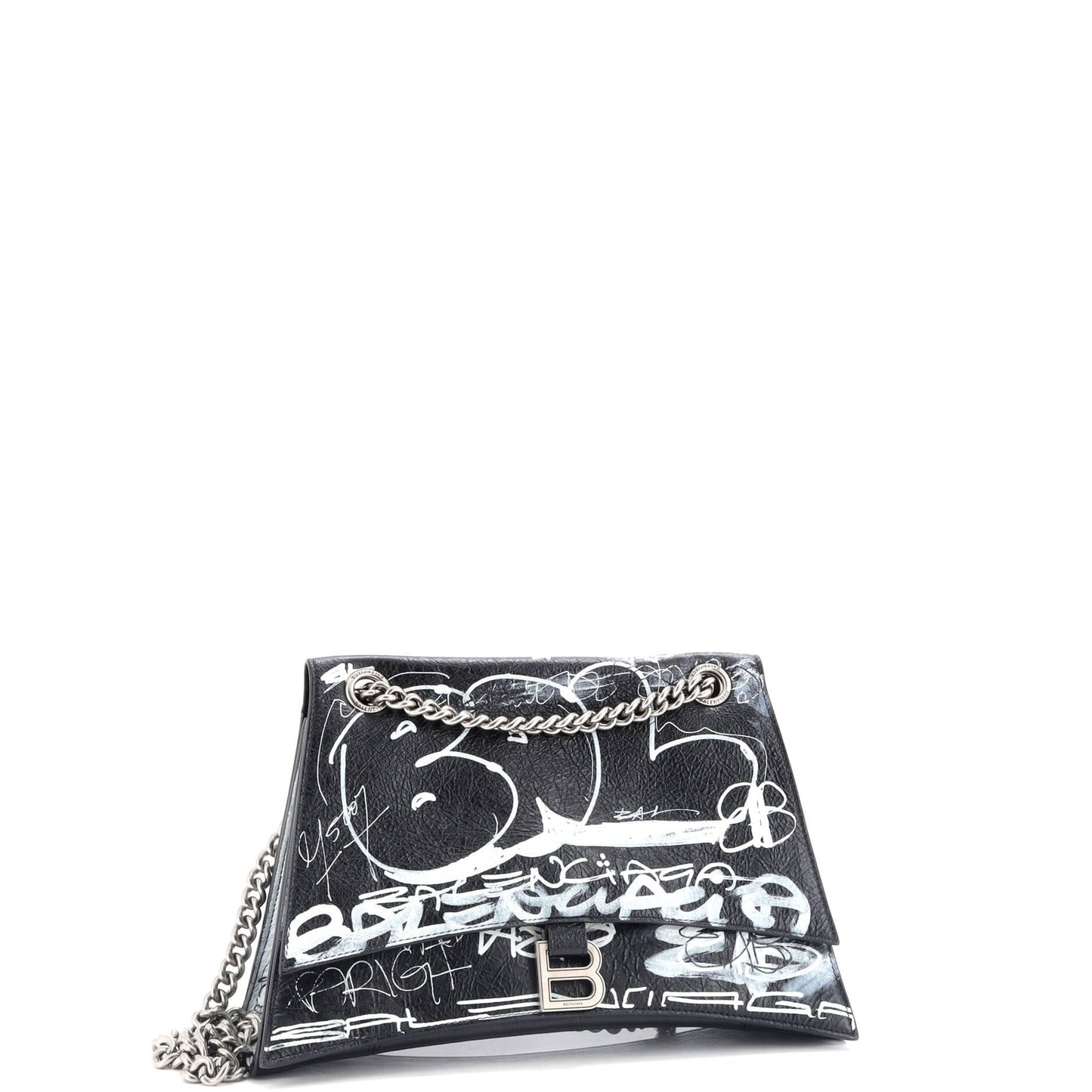Balenciaga Graffiti Crush Chain Flap Bag Leather Medium