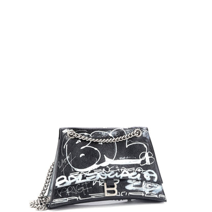 Balenciaga Graffiti Crush Chain Flap Bag Leather Medium