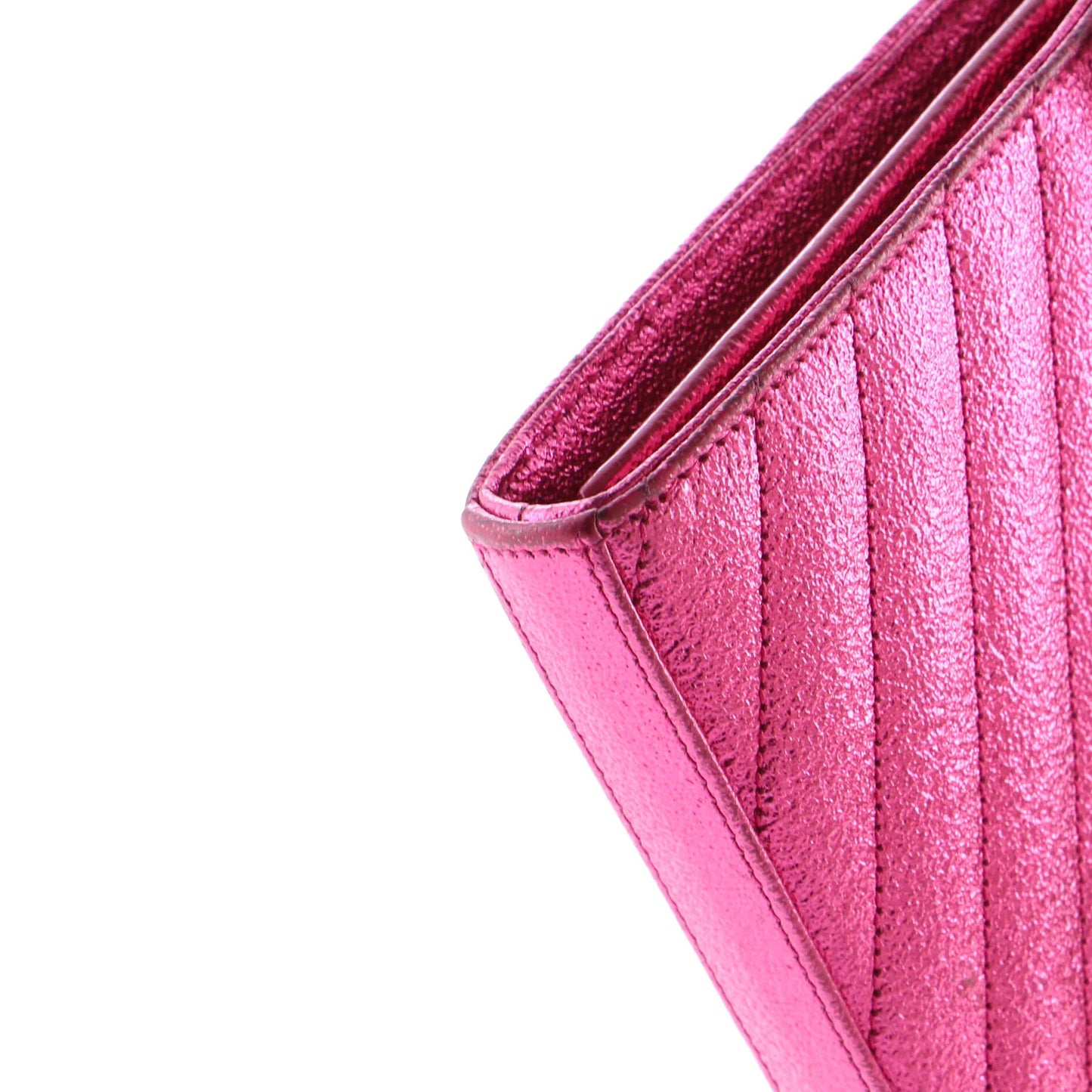 Saint Laurent Classic Monogram Wallet On Chain Matelasse Chevron Metallic