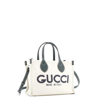 Gucci Logo Shopper Tote Printed Canvas Small