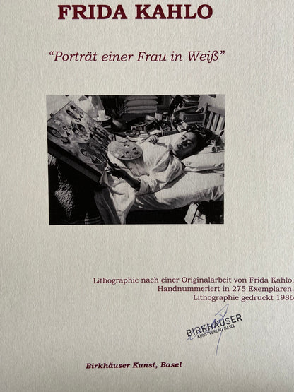 Frida Kahlo Lithograph Certified Signed Numbered By Hand