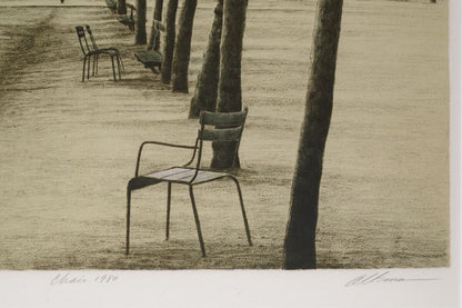 Harold Altman Lithograph Chair 1980 Signed Limited Edition Us Landscape Framed