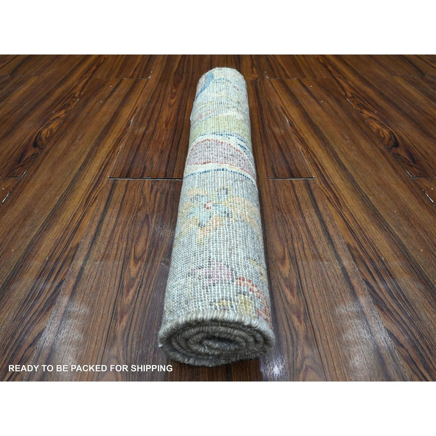 2'X3'1" Gray Birds Of Paradise Peshawar Hand Knotted Oriental Mat Rug