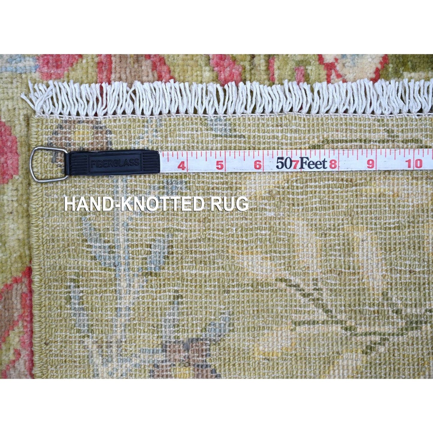 2'6"X7'8" Green Soft Wool Rug Birds Of Paradise Design Hand Knotted Runner