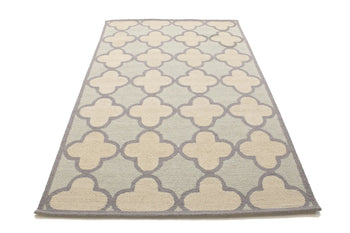 Cream & Mauve Trellis Design 5X8 Hand-Tufted