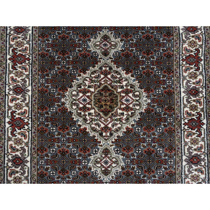 2'6"X26' Gray Tebraz Mahi 175 Kpsi Wool/Silk Hand Knotted Xl Runner Rug