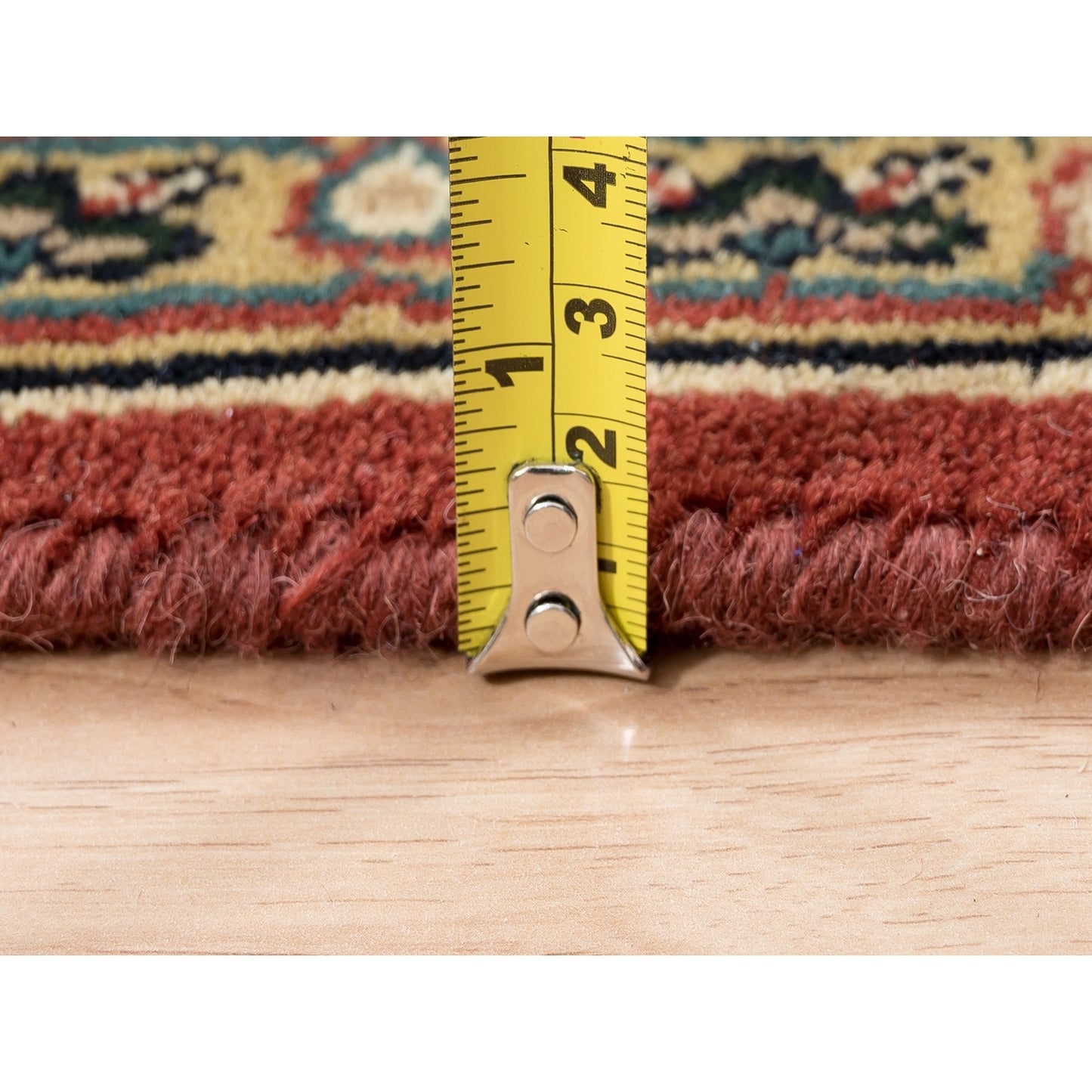 4'1"X6'1" Herati Red New Zealand Wool 250 Kpsi Hand Knotted Rug