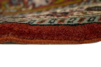 Rare Plush Burnt Orange Floral Wool Area Rug