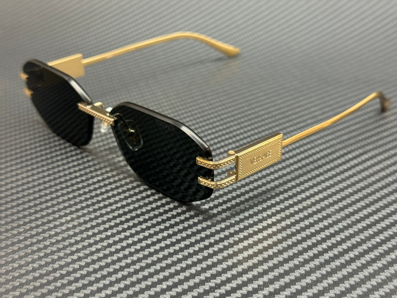 Gold Grey Sunglasses Women's 58 mm Versace Ve2274 100287