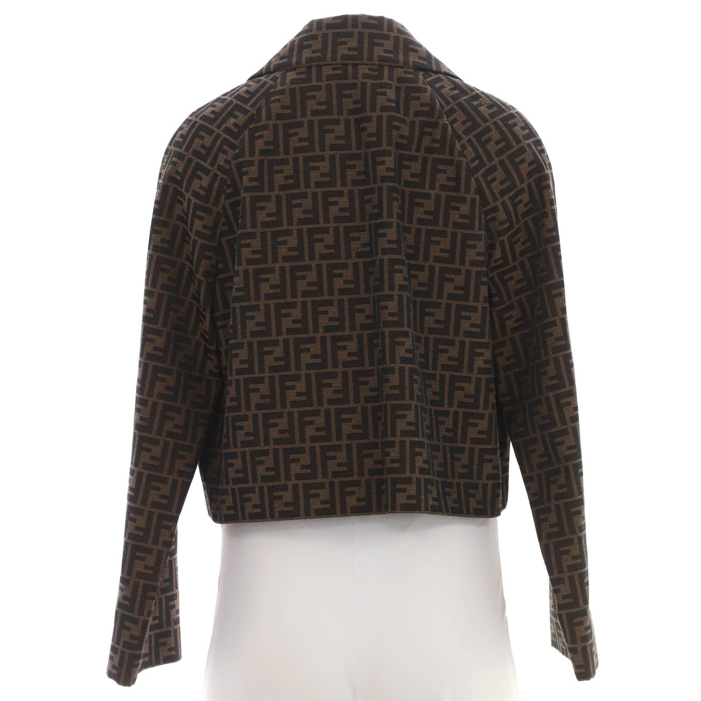 Fendi Women'S Double Breasted Jacket Zucca Polyester And Cotton