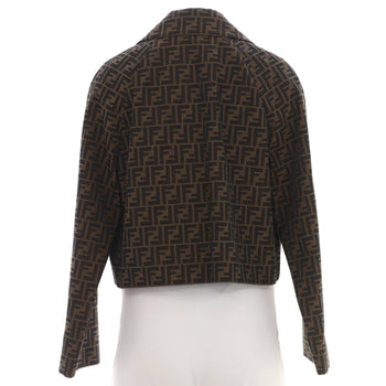 Fendi Women'S Double Breasted Jacket Zucca Polyester And Cotton