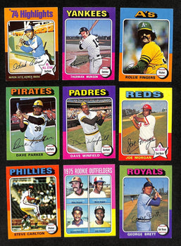 1975 Topps Baseball Complete Set (660) Aaron, Yount, Brett, Ryan 197616