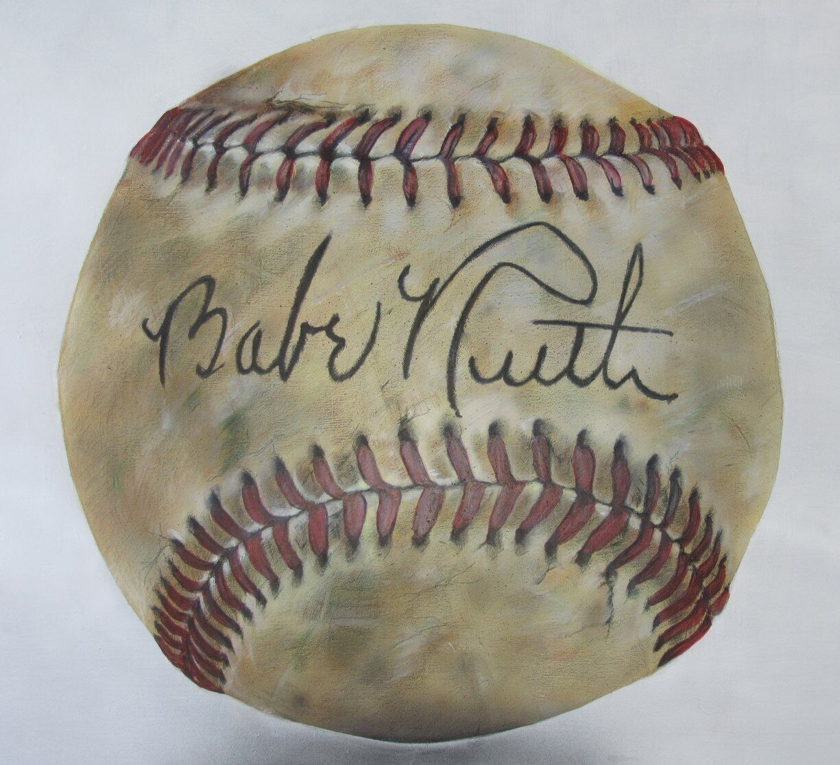 Babe Ruth Baseball 36X36 Original Painting Acrylic On Canvas   176779