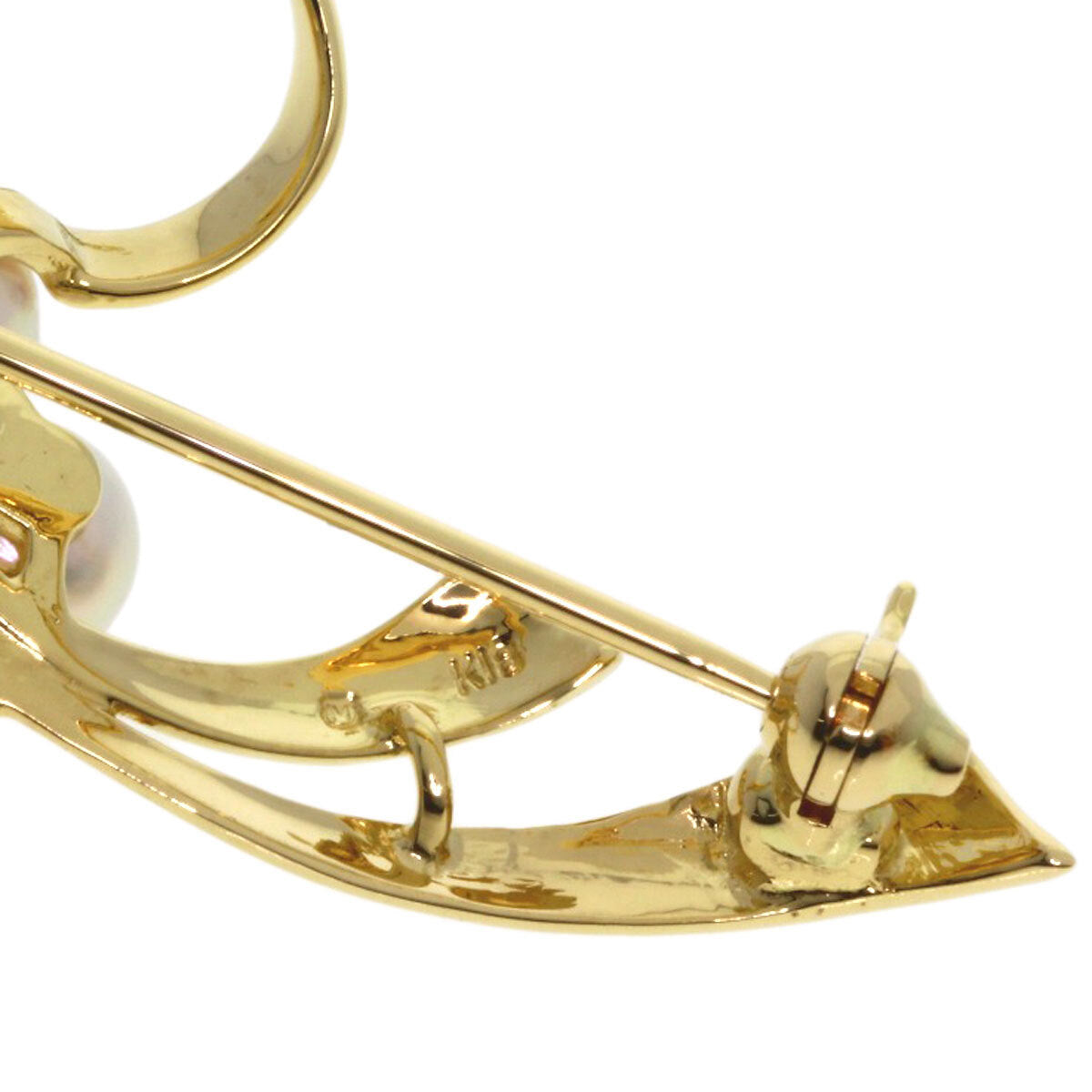 Mikimoto Brooch Pearl Pearl K18 Yellow Gold