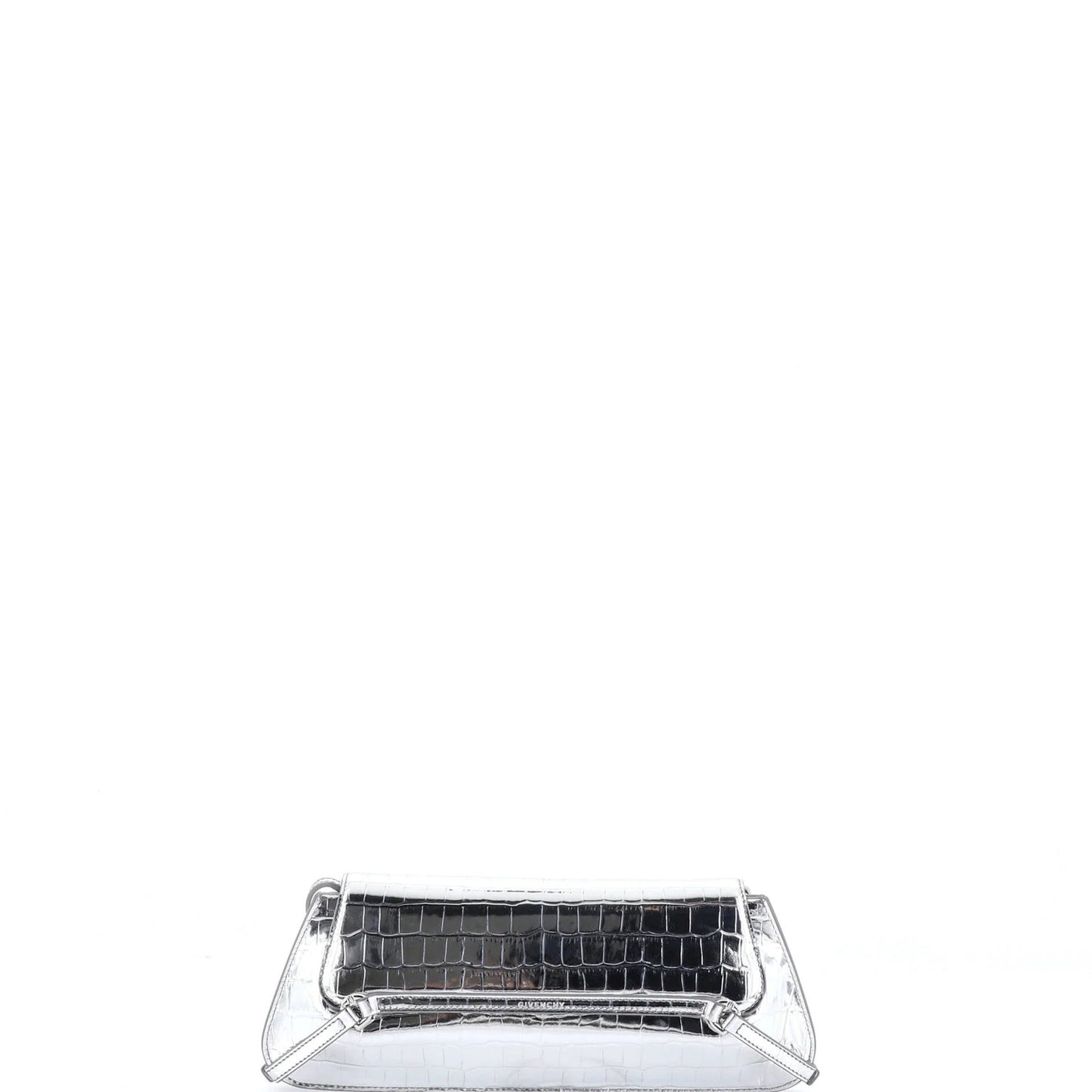 Givenchy Voyou Strap Clutch Crocodile Embossed Leather East West