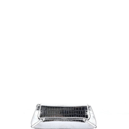 Givenchy Voyou Strap Clutch Crocodile Embossed Leather East West