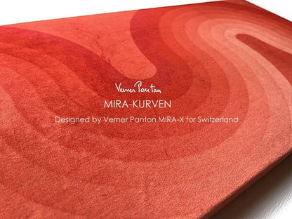 Vintage Verner Panton Mira X Kurven 23In Red Wall Art Board Fabric Mid Century