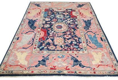 Handmade Kazak Pakistan Rug Floral Modern Design
