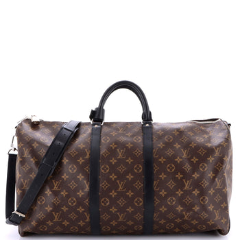 Louis Vuitton Keepall Bandouliere Bag Macassar Monogram Canvas 55