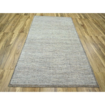 6'X9' Wood Brown Hand Knotted Rug Pure Wool Oxidized Grass Design Oriental