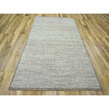 6'X9' Wood Brown Hand Knotted Rug Pure Wool Oxidized Grass Design Oriental