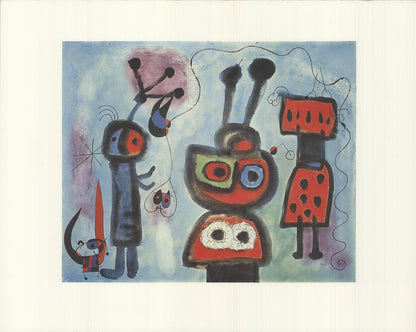 Joan Miro The Bird With A Calm Look It' Wings In Flames " Offset