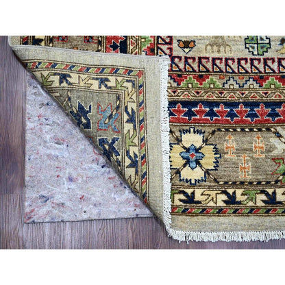 8'9"X11'10" Gray Caucasian Inspired Antiqued Design Wool Hand Knotted Rug