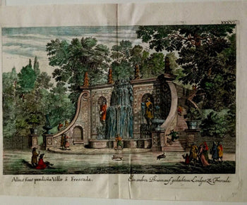 Print 1685 Falda Hand-Colored Engraving 