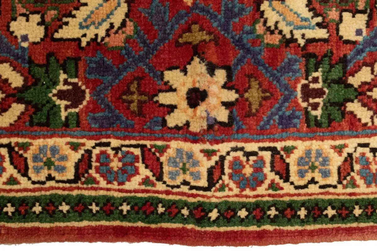 Rare Vintage Red Floral Oriental Runner Rug