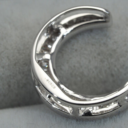 GSTV Pendant Diamond 0.18ct Moon 18K 750 White