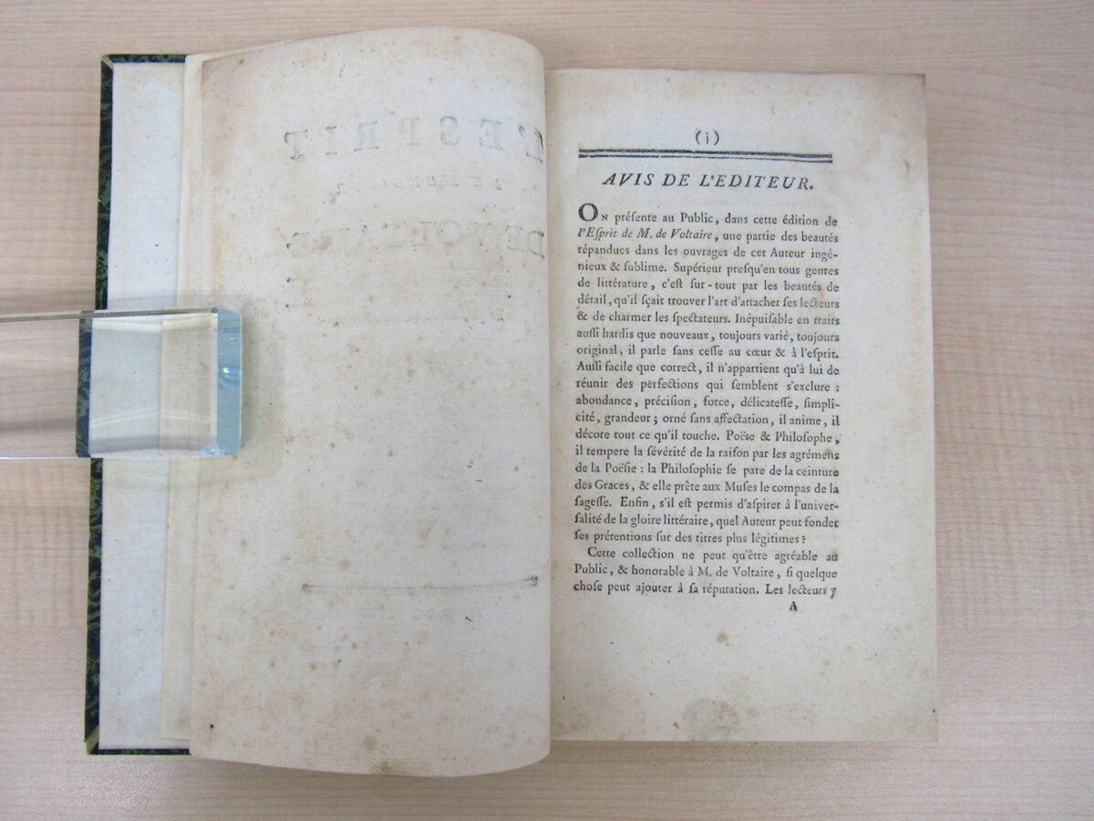 Voltaire Lesprit De Monsieur De Voltaire 1759 First Edition Rare Collectible