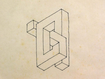 Oscar Reutersvrd Perspective Japonaise 448 Framed Impossible Figure Optical Art