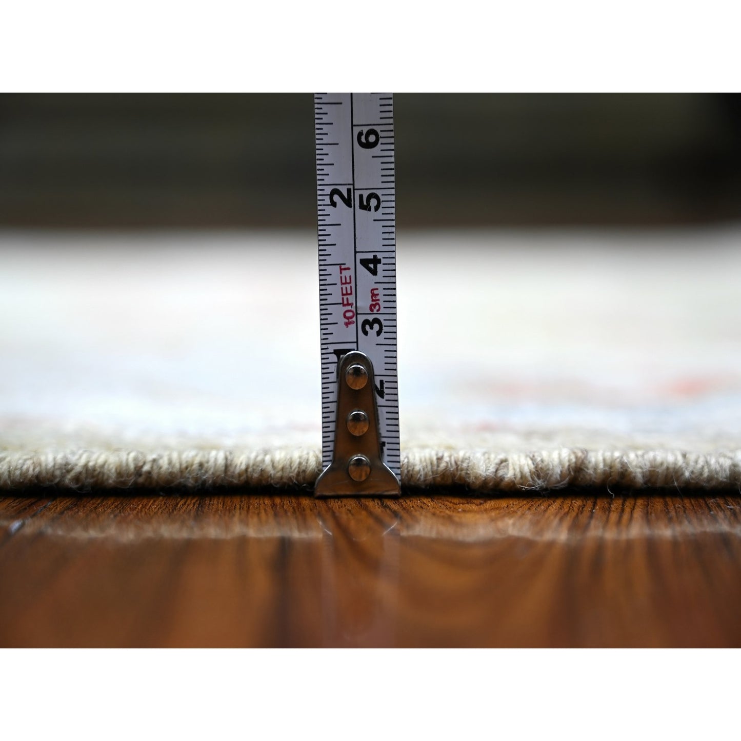 3'X16' Moss Green Afghan Angora Oushak Wool Hand Knotted Xl Runner Rug