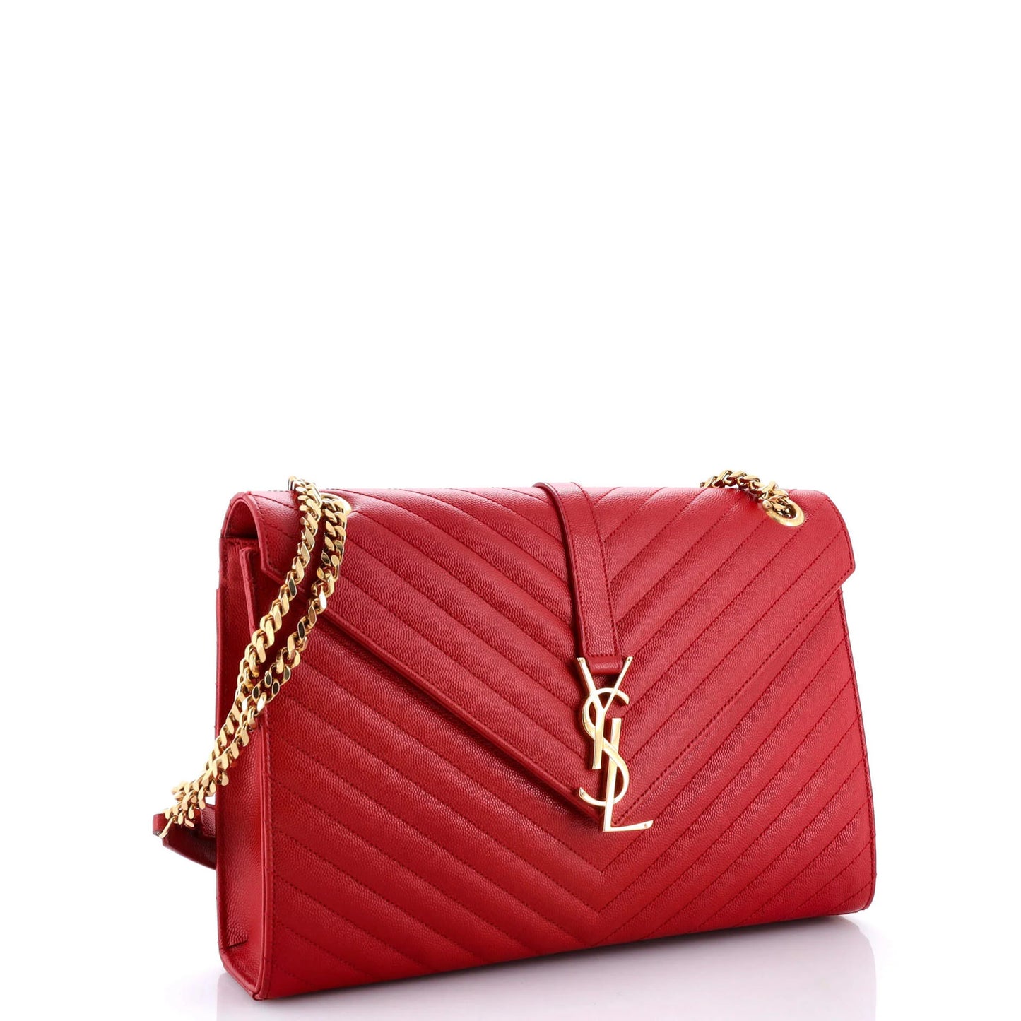 Saint Laurent Classic Monogram Envelope Satchel Matelasse Chevron Leather Large